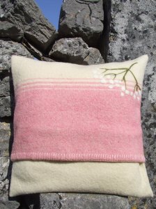 Resized Upcycled Wool Blanket Cushion